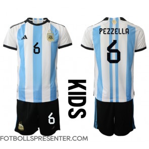 Argentina German Pezzella #6 Hemmatröja Barn VM 2022 Kortärmad (+ korta byxor)